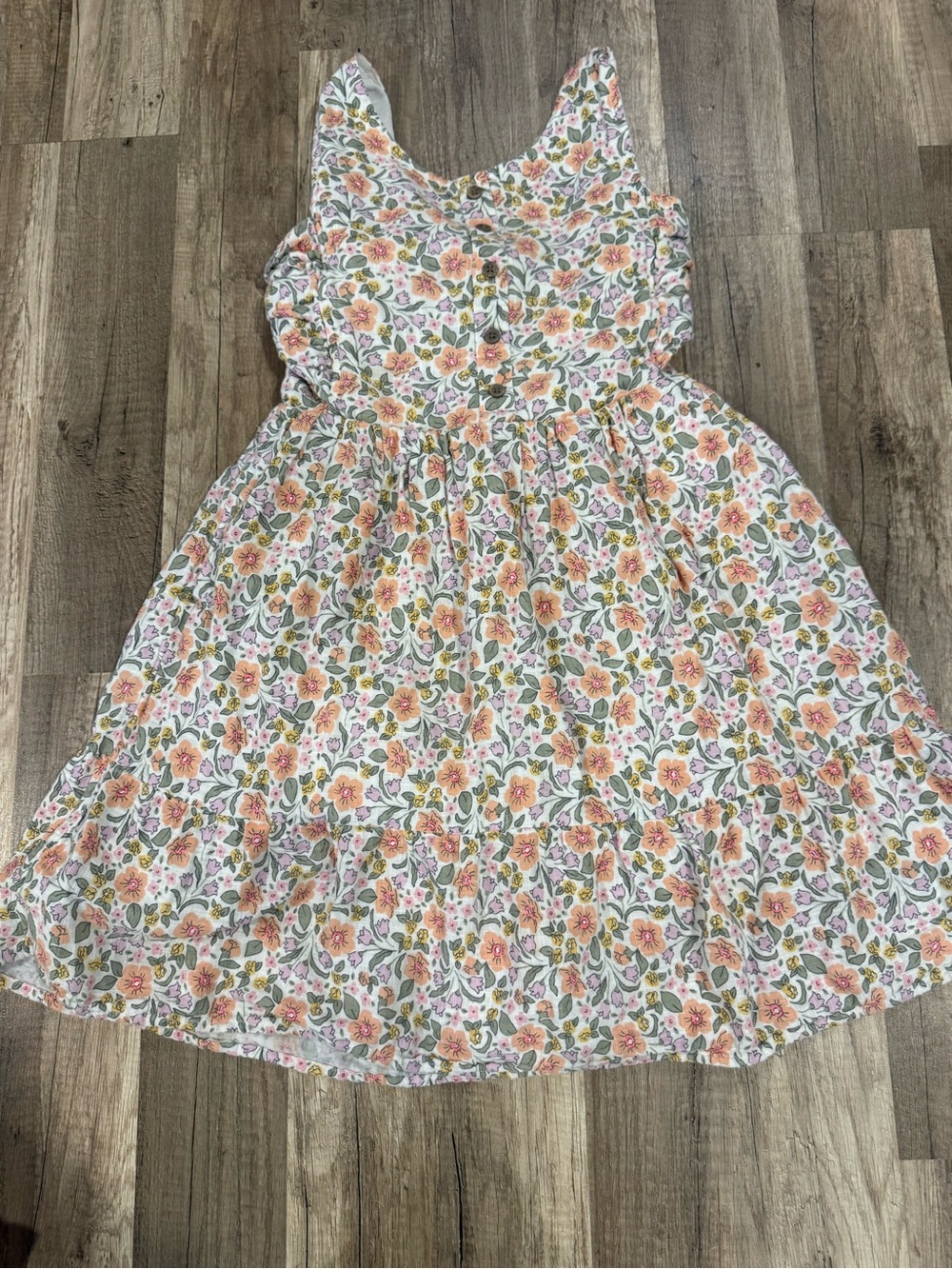 Cat & Jack Floral Sleeveless Cotton Dress in Pink and Green